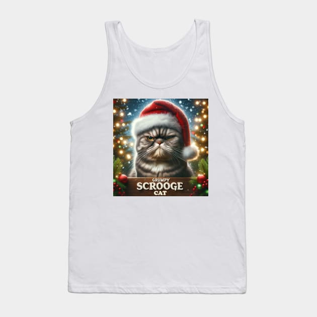 Grumpy  Scrooge Cat Tank Top by TooplesArt